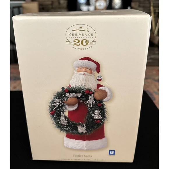 Hallmark Keepsake Holiday New Hallmark Keepsake Ornament Club 2th Anniversary Festive Santa